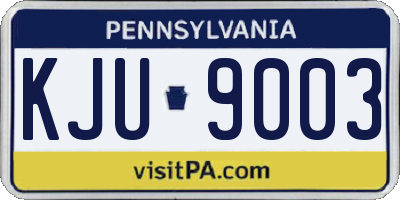 PA license plate KJU9003
