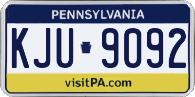PA license plate KJU9092