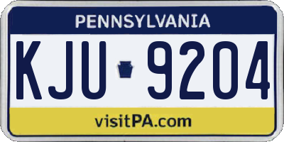 PA license plate KJU9204