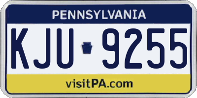 PA license plate KJU9255