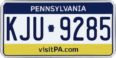 PA license plate KJU9285