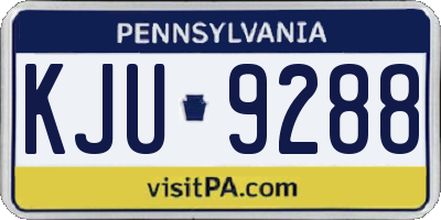 PA license plate KJU9288