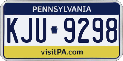 PA license plate KJU9298