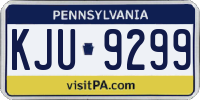 PA license plate KJU9299