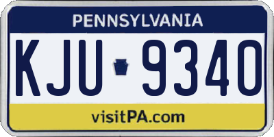 PA license plate KJU9340