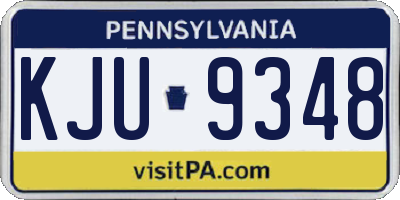PA license plate KJU9348