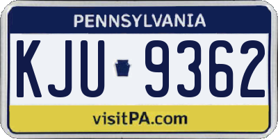 PA license plate KJU9362