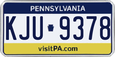 PA license plate KJU9378