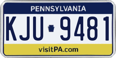 PA license plate KJU9481