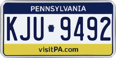 PA license plate KJU9492