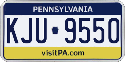 PA license plate KJU9550