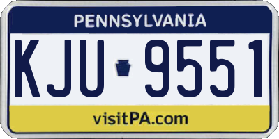 PA license plate KJU9551
