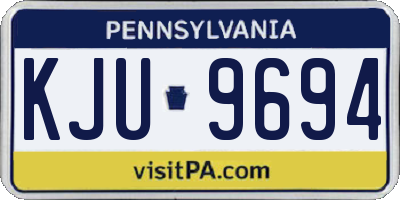 PA license plate KJU9694
