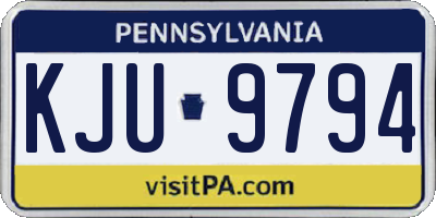 PA license plate KJU9794