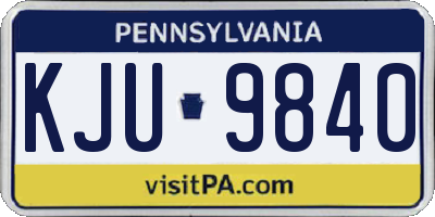 PA license plate KJU9840