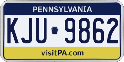 PA license plate KJU9862