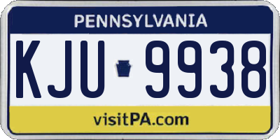 PA license plate KJU9938