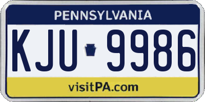 PA license plate KJU9986