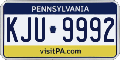PA license plate KJU9992