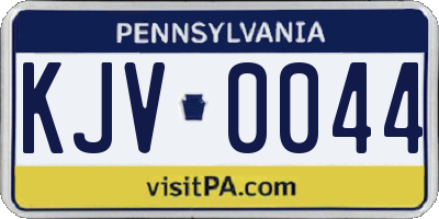 PA license plate KJV0044