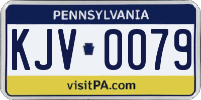 PA license plate KJV0079