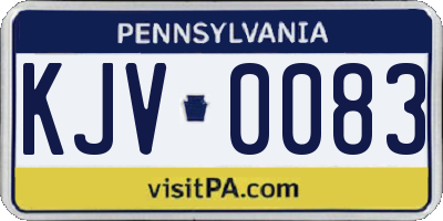 PA license plate KJV0083