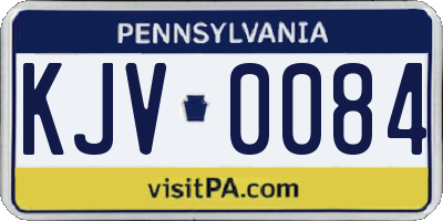 PA license plate KJV0084