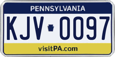 PA license plate KJV0097