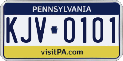 PA license plate KJV0101