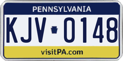 PA license plate KJV0148