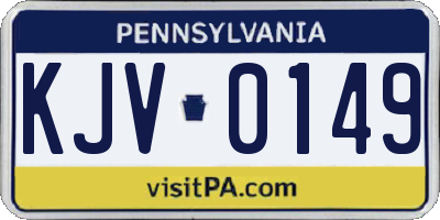 PA license plate KJV0149