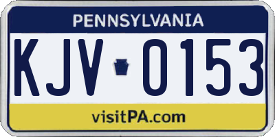 PA license plate KJV0153