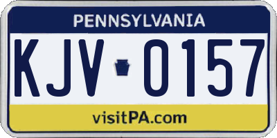 PA license plate KJV0157