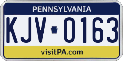 PA license plate KJV0163