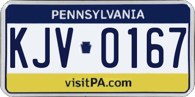 PA license plate KJV0167