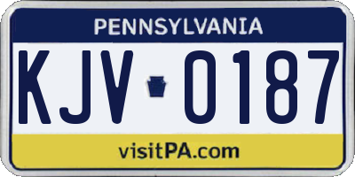 PA license plate KJV0187