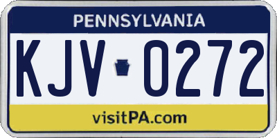 PA license plate KJV0272