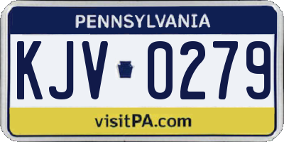 PA license plate KJV0279