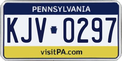 PA license plate KJV0297