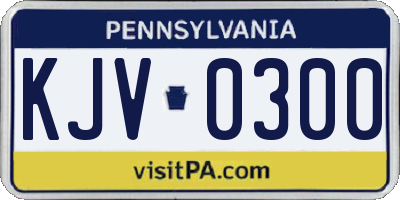 PA license plate KJV0300