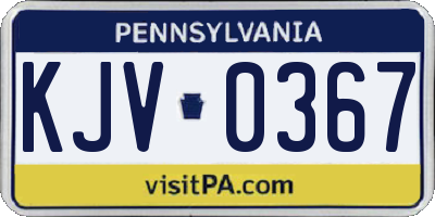 PA license plate KJV0367