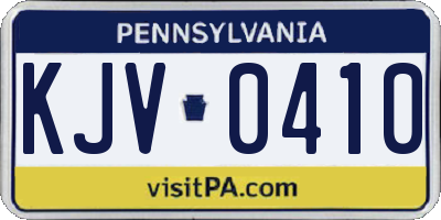 PA license plate KJV0410
