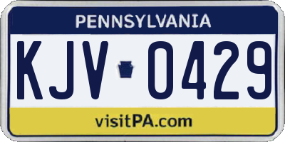 PA license plate KJV0429
