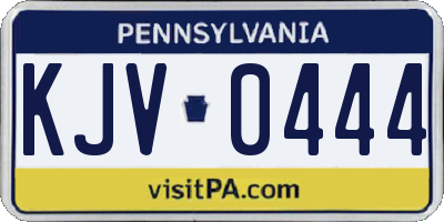 PA license plate KJV0444