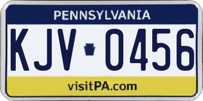 PA license plate KJV0456