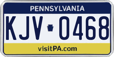 PA license plate KJV0468