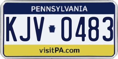 PA license plate KJV0483