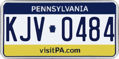 PA license plate KJV0484