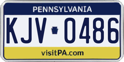 PA license plate KJV0486