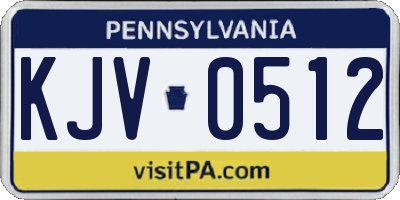 PA license plate KJV0512